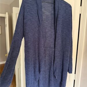 LOFT Blue Curved Wrap Sweater